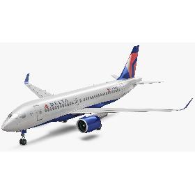 Airbus A220 100 Delta Simple Interior model
